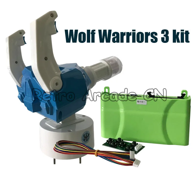 With Gun for Children's Coin operated games Wolf Warriors 3 Gun Shooting Game Diy Kit Motherboard Wires Harness Guns Sensor