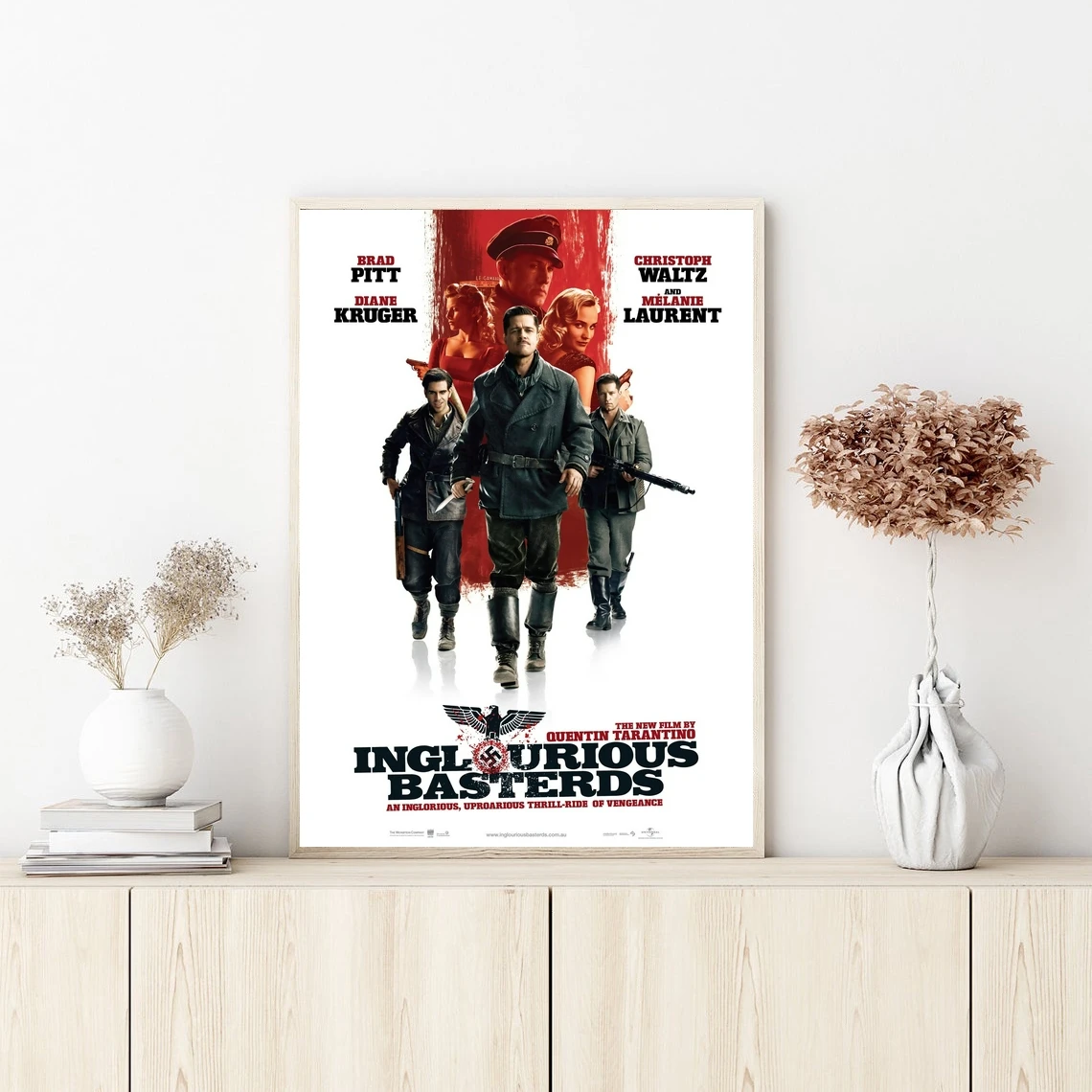 Inglorious Bastards Movie Poster Art Wall Canvas Painting Bedroom Living Room Home Decoration (No Frame)