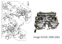 Carburetor Repair Kit for Yamaha Virago XV535 1990-2001 XV 535 Plunger Diaphragm