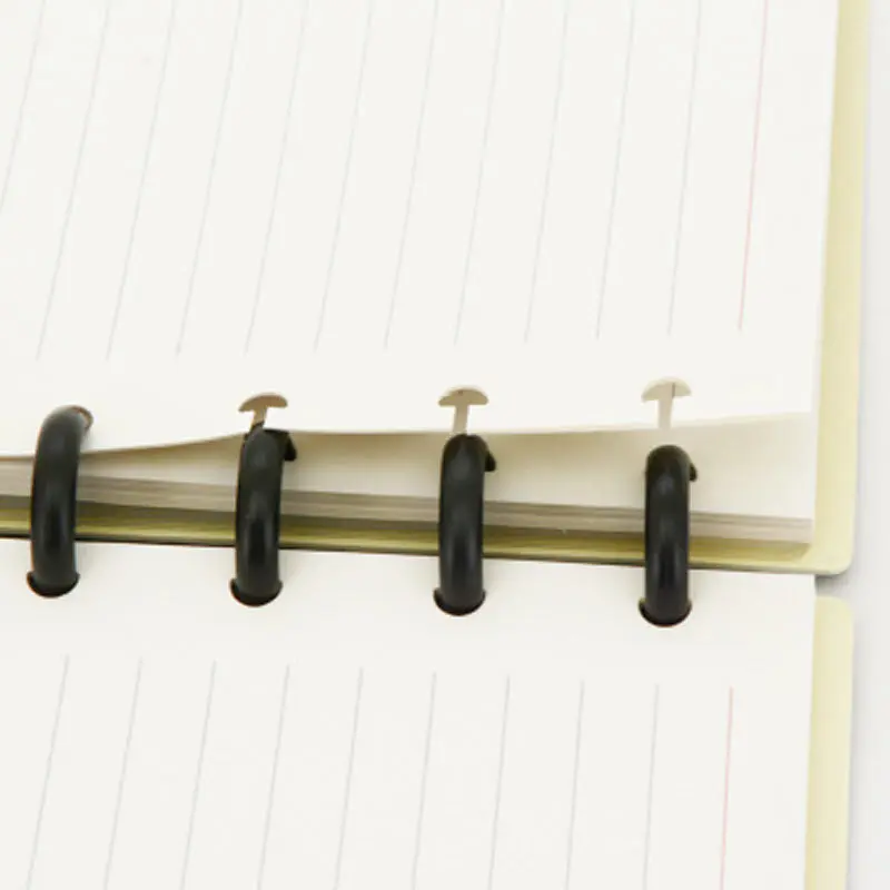 100pcs Black Round Rings Plastic Mushroom Hole Loose Leaf Ring Book Binding Disc Buckle Hoop DIY Binder Notebook Office Rings