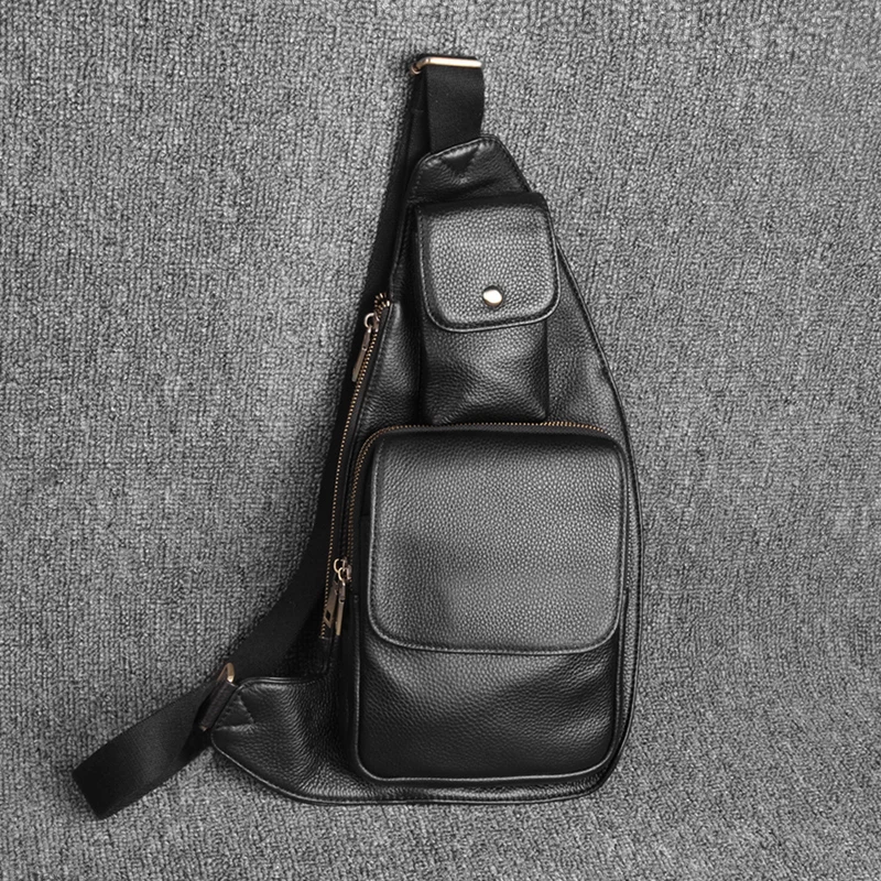Cobbler Legend-Bolso de pecho de cuero genuino para hombre, bandolera masculina de hombro, diseño a la moda