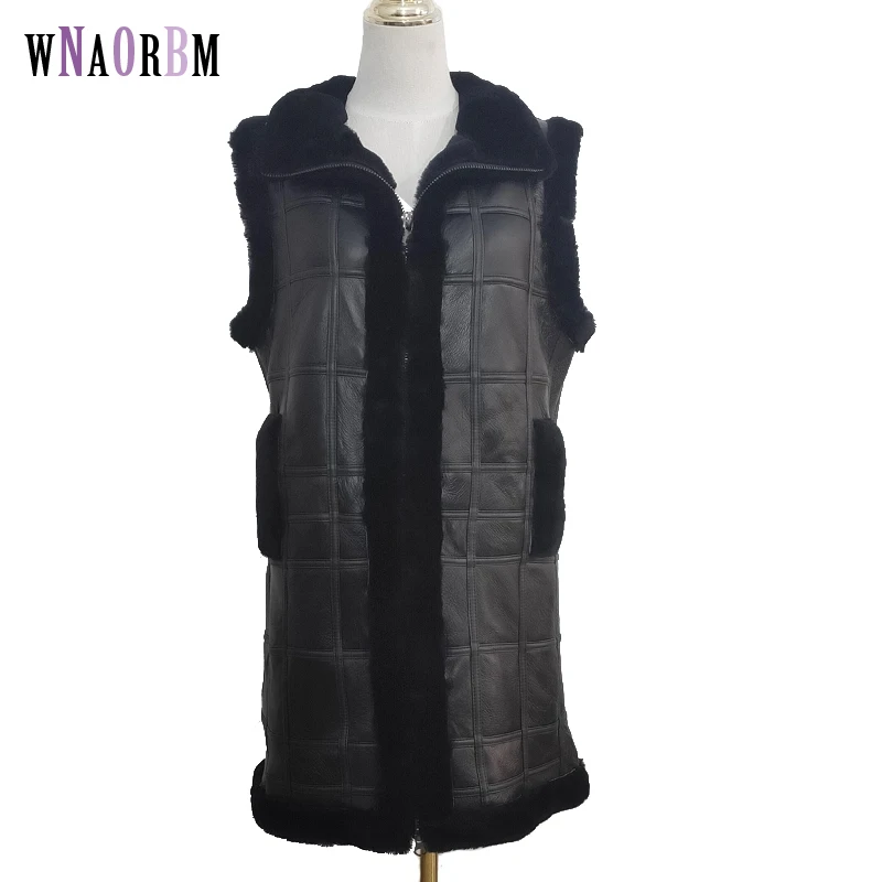 Natural Wool Sheep Shearing Autumn Winter Women\'s Tops Warm Leather Coat Women Vest New Fashion Sheepskin Sweater Vest Coat