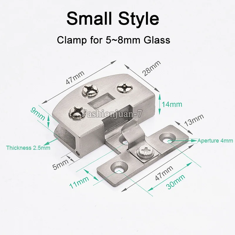 BRAND NEW 10PCS 304 Stainless Steel Cabinet Hinges Shopping Mall Display Cabinet Door Hinges Glass Clamps No Drilling