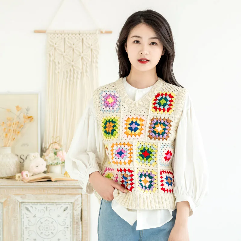 Susan's Family Crochet Kit Parent-child Granny Square Crochet Sweater Jacket DIY Handmade Knitting Gift Materials Package