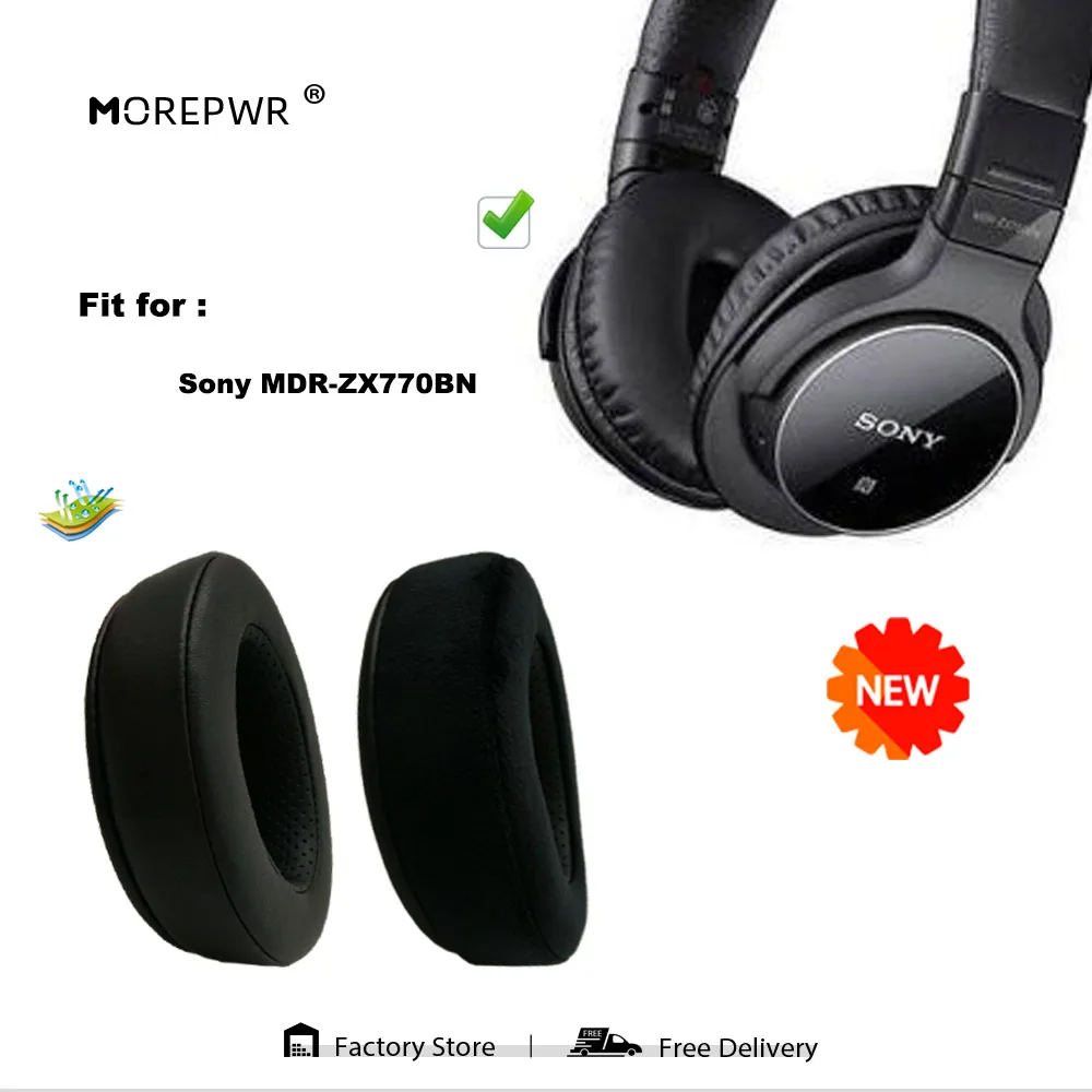 Morepwr New Upgrade Replacement Ear Pads for Sony MDR-ZX770BN Headset Parts Leather Cushion Velvet Earmuff Earphone Sleeve