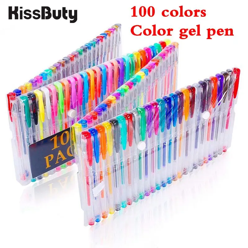 

100 Color Gel Pen Highlighter Glitter Metallic Color Cps pastel For Drawing Bullet diary Handbook School Gifts Stationery