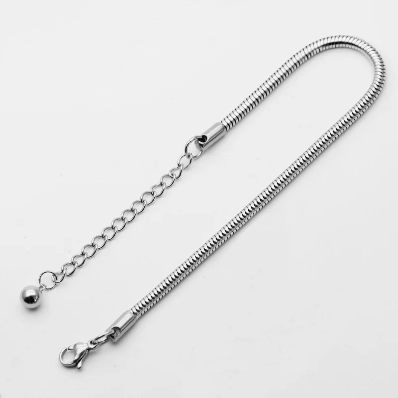 Wholesale 316L Stainless Steel Snake Chain Bracelet Fit DIY Jewelry Link Bracelet For Men and Women Length 18 + 5CM New Arrival image 4