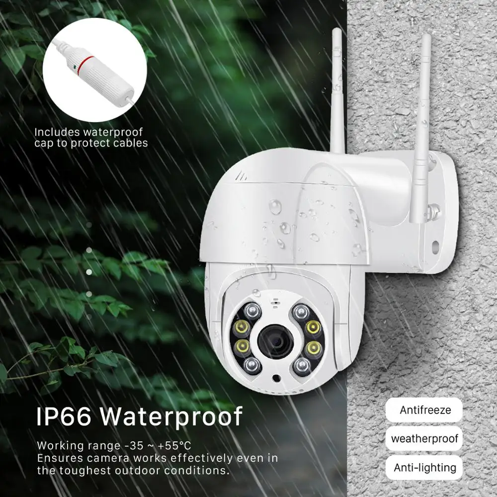 Caméra de surveillance extérieure PTZ IP WiFi HD 8MP/5MP/4K, dispositif de sécurité sans fil, avec IA, suivi automatique des mouvements humains, codec ONVIF et audio