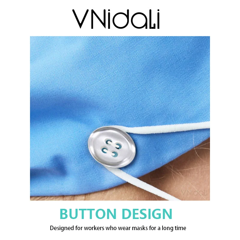 Vnidali Thun Cotton Hoạt Hình In Mũ Có Thể Điều Chỉnh Tẩy Tế Bào Chết Nón Thẩm Nắp Phòng Thí Nghiệm Cửa Hàng Thú Cưng Tẩy Tế Bào Chết Nắp Chống Bụi mũ Lưỡi Trai