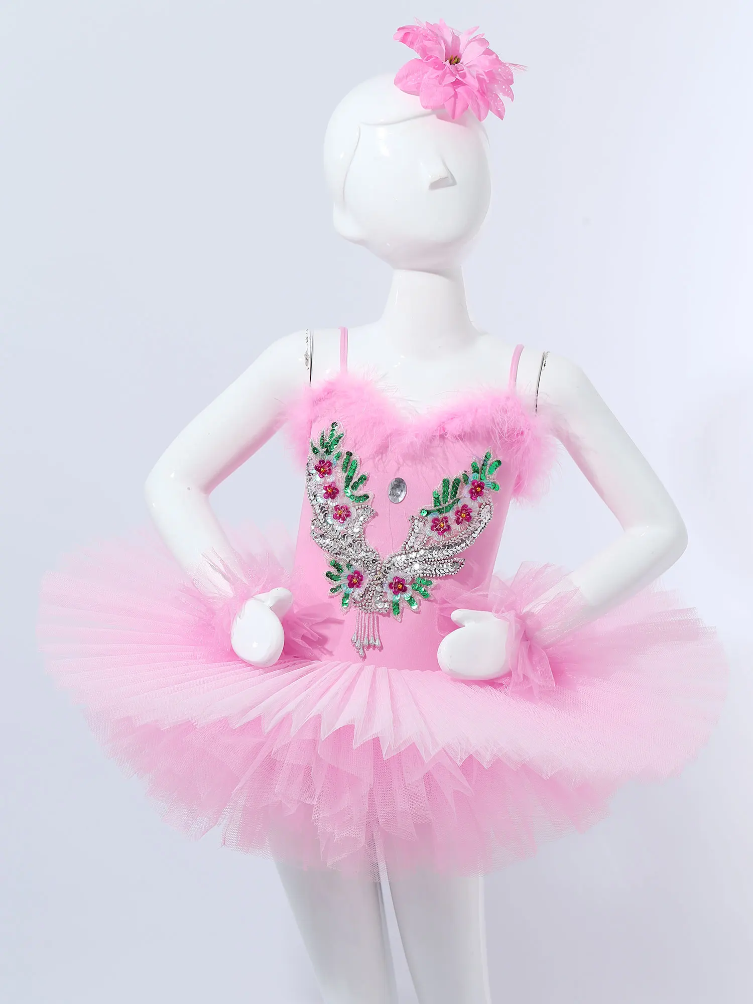 Professionelle Ballerina Ballett Tutu für Kind Kinder Kinder Mädchen Strass Pfannkuchen Ballett Tanz Kostüme Mädchen Schwan Dancewear