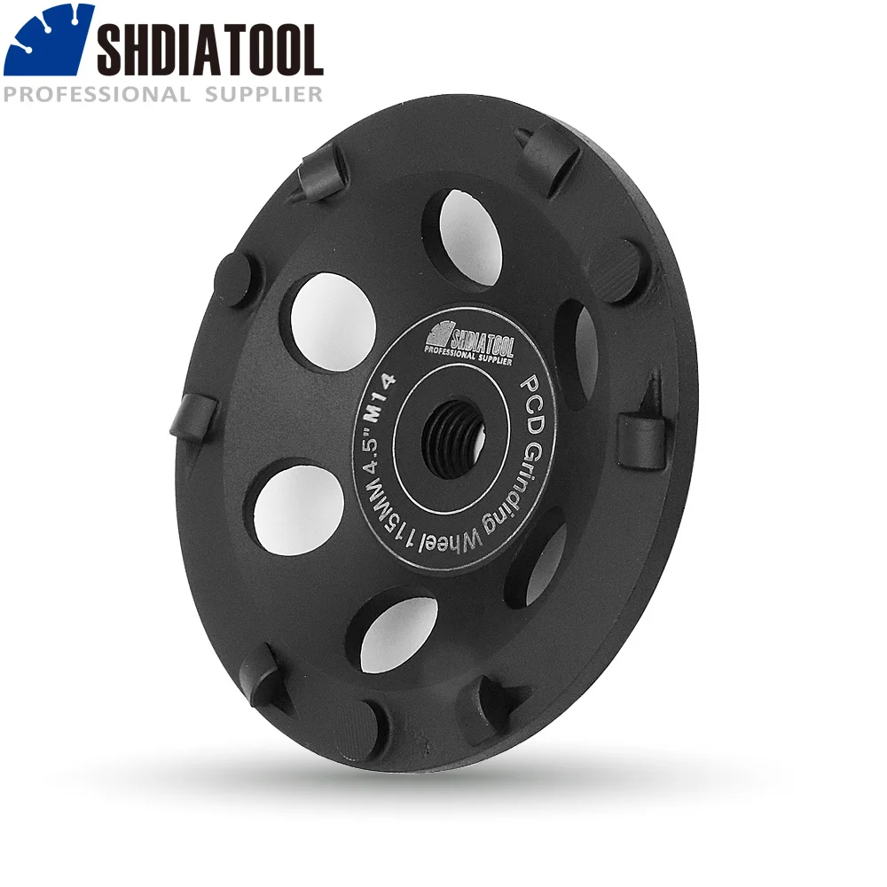 SHDIATOOL 1 قطعة PCD طحن كأس عجلة ضياء 4.5 "/5" الكريستالات الماس طحن عجلة