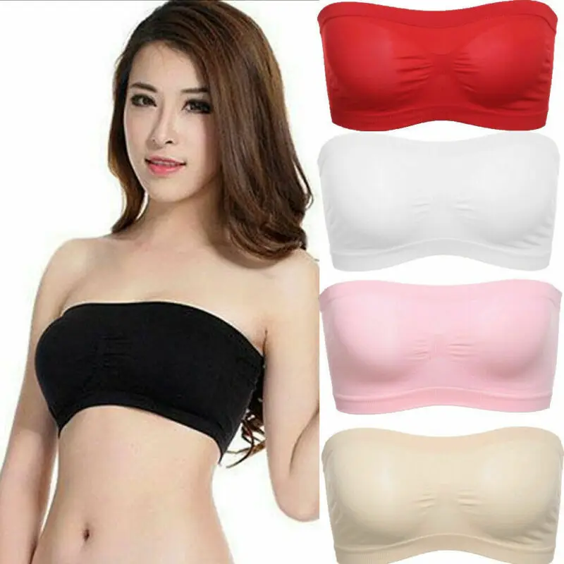 Womens Tube Top Strapless Bandeau Sexy Bra Underwear Women Bralette Seamless Strapless Tops