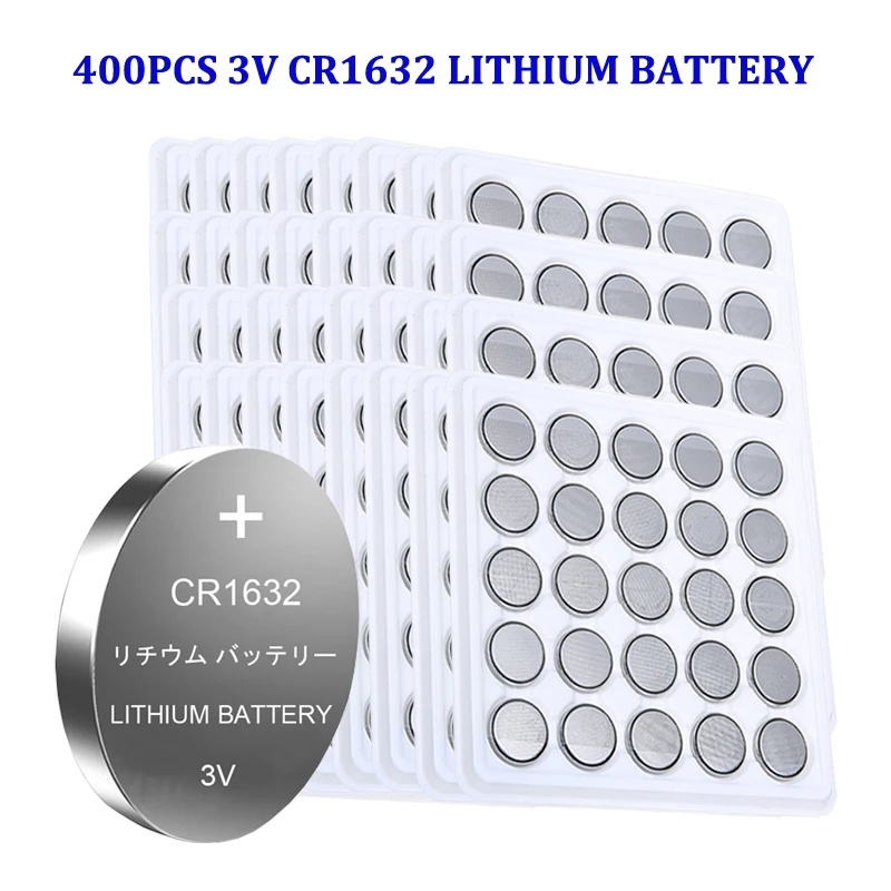 400pcs CR1632 1632 DL1632 3V Lithium Batteries Cell Button Coin Battery Calculator Toy Medical Device Batteries BR1632 DL1632