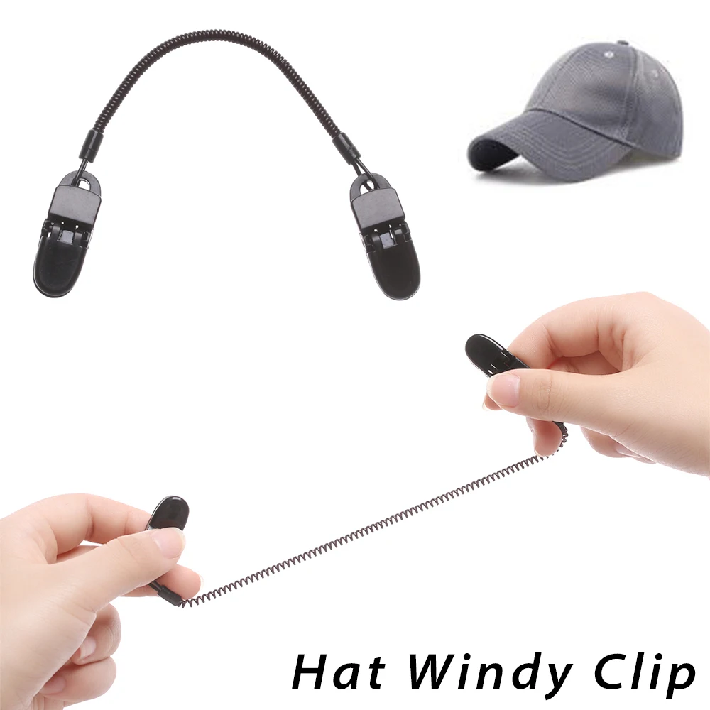 Fishing Cap Eyewear Retainer Hat Leash Windy Clip Holder Black Nylon Cord Strap And Plastic Windproof Clips Fishing Accessories