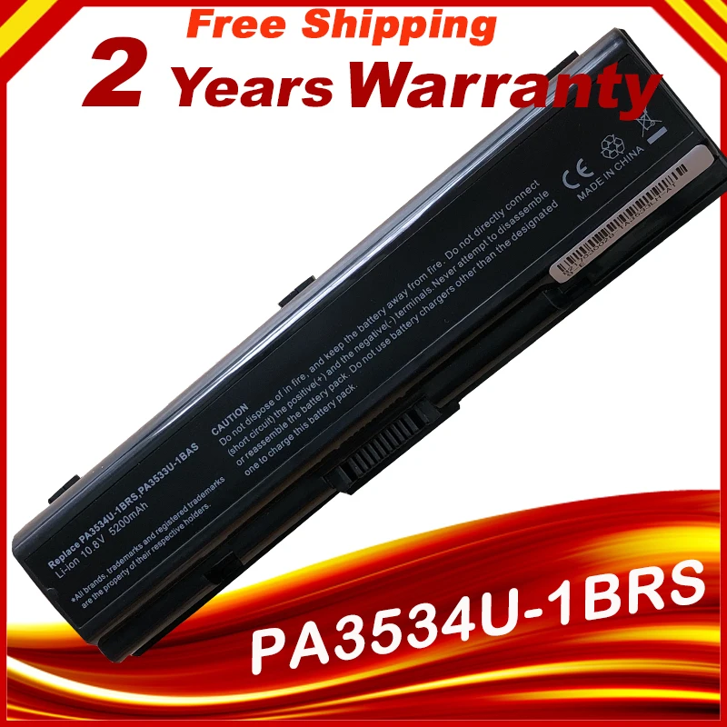 

6cell 5200mAh Battery For Toshiba PA3533U PA3533 PA3533U-1BRS PA3535U-1BAS PA3534U-1BAS PABAS098 PA3534U PA3534 Free shipping