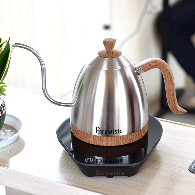 220VElectric Korean standard plug Brewista coffee pot Fine mouth brew coffee pot Pour Over Coffee Kettle Gooseneck Pot 600ml
