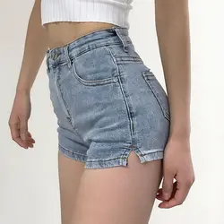 2024 neue heiße Sommer Jean High-Waist Denim Shorts lässig lose übergroße elastische koreanische Stil Frauen kurz