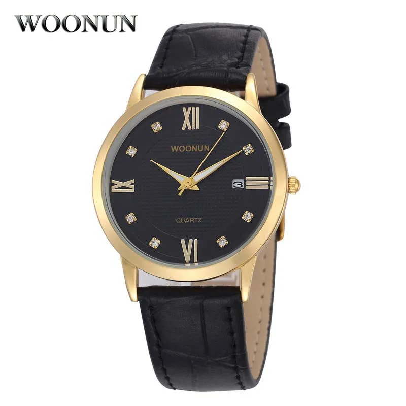 2020 Men Gold Watches Mens Watches Top Brand Luxury Business Diamond Watches Men Leather Strap Quartz Watches relogio masculino