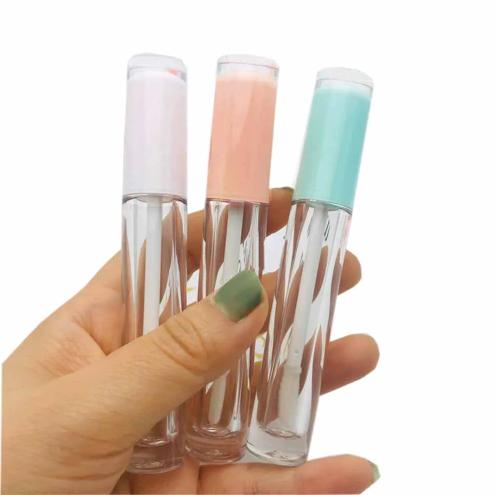 

5ML Empty Lip Gloss Tubes ABS lipgloss container Lip Balm White,Pink Cap DIY Lip glaze packing bottle