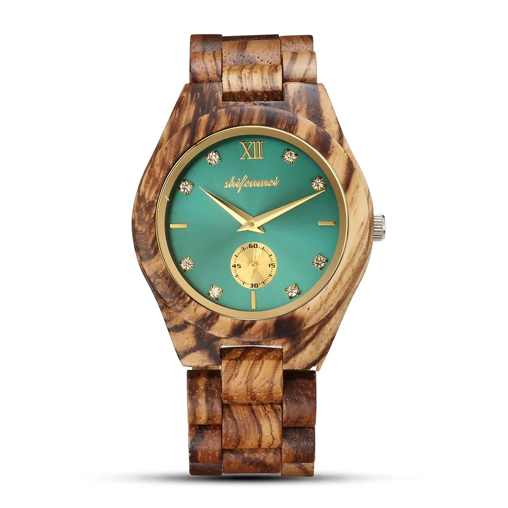 Luxury Women Wooden Watch Solid Zebra Ebony Red Sandalwood Watch Vintage Casual Full Wood Quartz Wristwatch Male Reloj de Madera