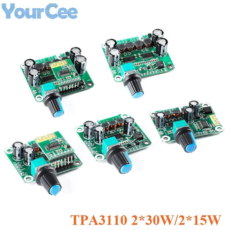Placa amplificadora de potencia digital TPA3110, 30W+30W, 15W+15W, módulo amplificador de audio estéreo Clase D compatible con Bluetooth