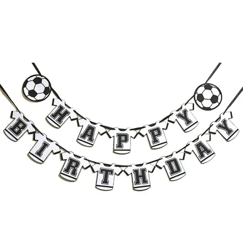 Happy Birthday Banner Party Decorations Baby Shower Birthday Photo Booth Soccer Happy Birthday Bunting Garland Flags-2 String