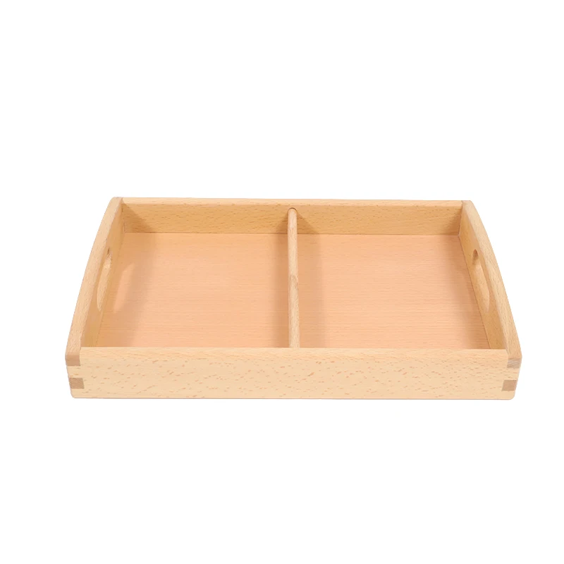 Wooden Montessori Sorting Tray W/ Compartments Kids Organization Learning Resource Matching Game Materials Educational Equipment