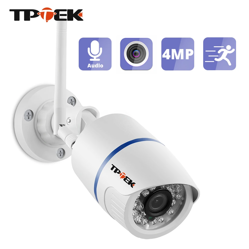 מצלמת IP חיצונית ברזולוציה של 4 מגה פיקסל עם חיבור WiFi לבית, מצלמת אבטחה אלחוטית עם חיבור Wi-Fi, מצלמת וידאו HD עמידה למים
