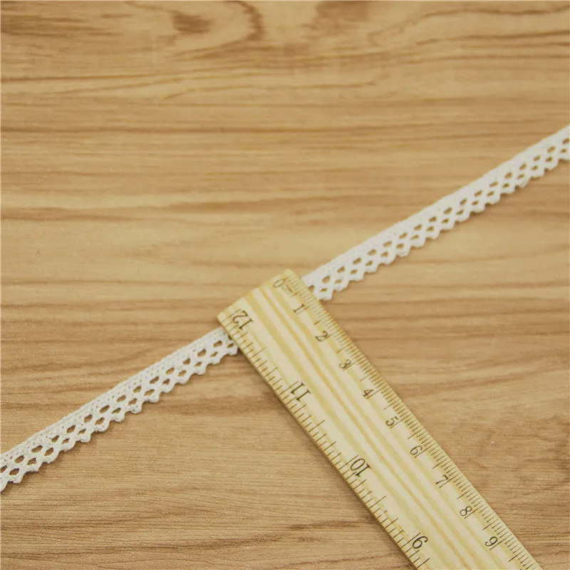 10mm Cotton Lace Trim Ivory Fabric Sewing Accessories Cloth Wedding Dress Decoration Ribbon Craft Supplies 100yards LC127