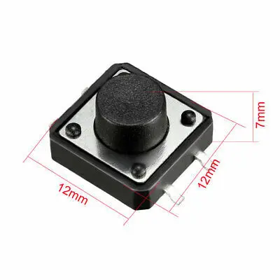 100PCS PCB Tactile Tact Mini Push Button Switch SMD 4pin Micro switch 12*12*4.3/5/6/7/8/9 MM 12x12*4.3/4.5MM/5MM/5.5MM/6MM/6.5H