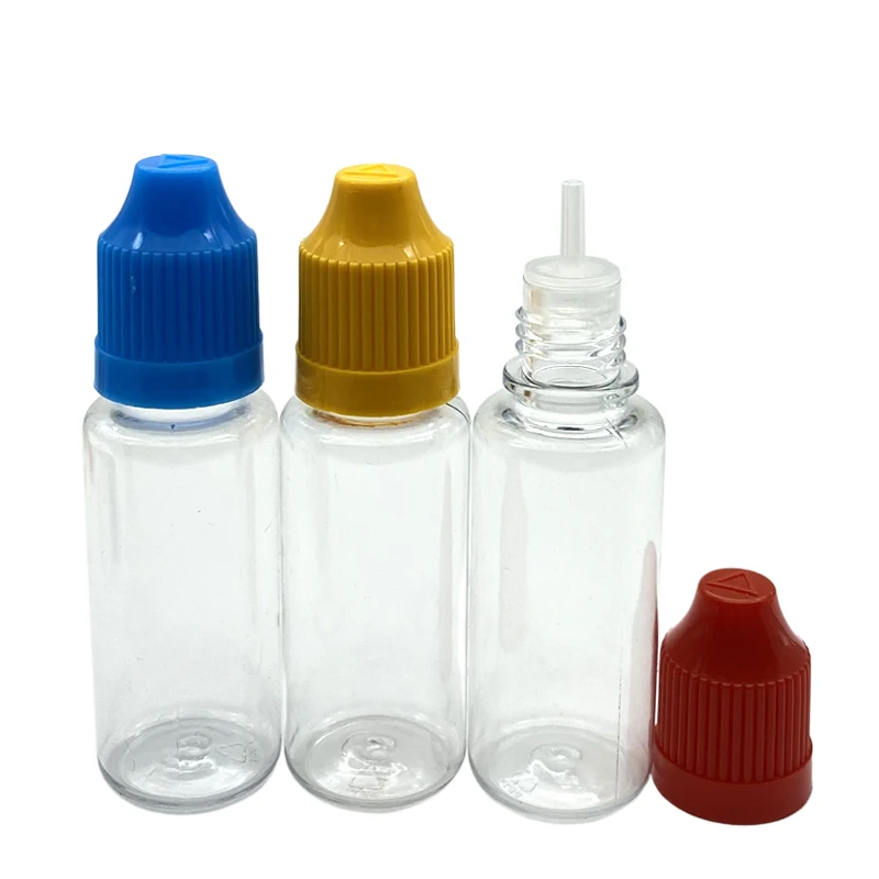 

200pcs Empty 15ml PET Plastic Dropper Bottles With Child Proof Cap And Long Tip Clear Vial For Liquid Container