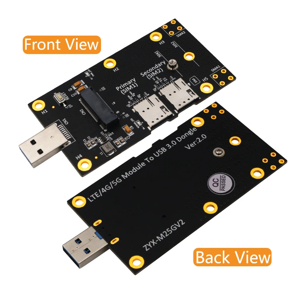 

NGFF(M.2) to USB 3.0 Adapter with Dual NANO SIM card Slot for 3G/4G/5G Module SIM7912G-M2 SIM7906E-M2 SIM8202G-M2 SIM8300G-M2