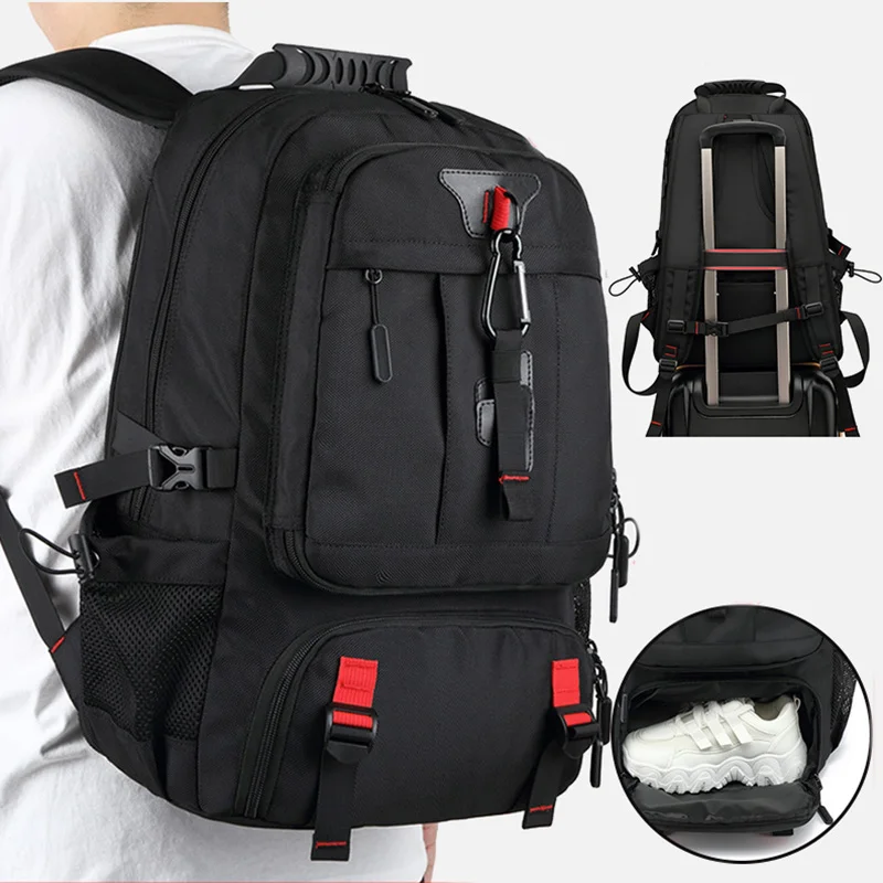 80L Laptop Backpack Men 50L Mountaineering Sports Travel Bag Mochilas Multifunctional Camping Hiking Durable Backpacks X243C+