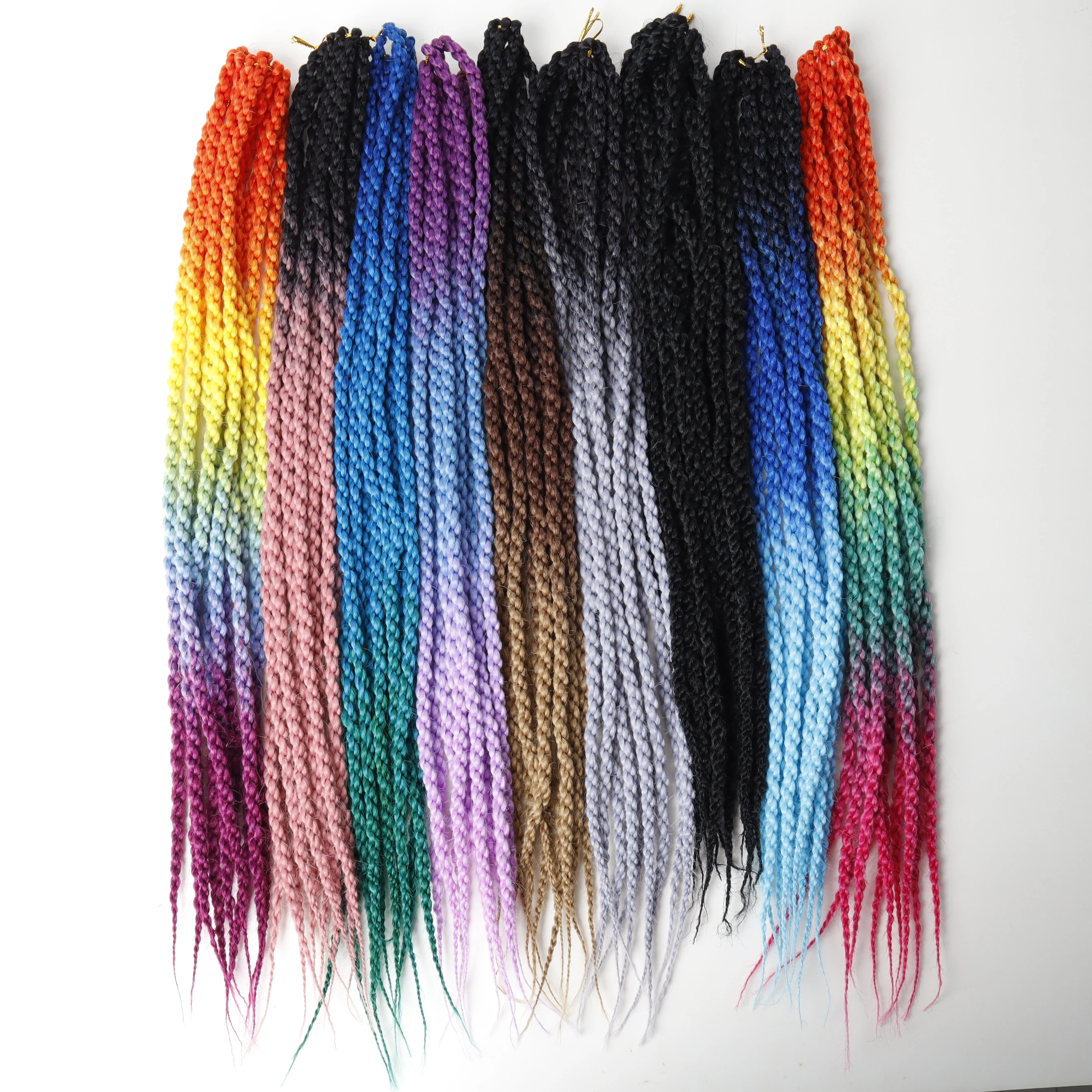 Prinses Limei 3D Cubic Twist Gehaakte Vlechten Ombre 22Inch 100 G/pak Ombre Gehaakte Vlecht Hair Extensions Synthetisch Haar