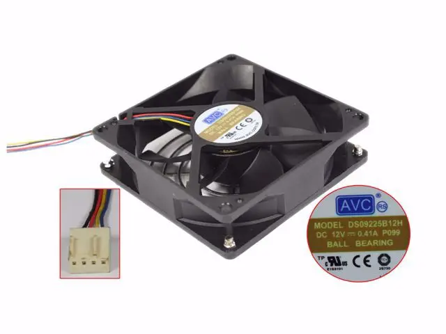 

AVC DS09225B12H P099 DC 12V 0.41A 92x92x25mm 4-Wire Server Cooling Fan