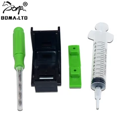 BOMA.LTD Ink Refill Cartridge Clip Rubber Pads Syringe Tool Kit Clamp For HP 60 61 62 63 65 122 121 301 302 664 652 304 Ink