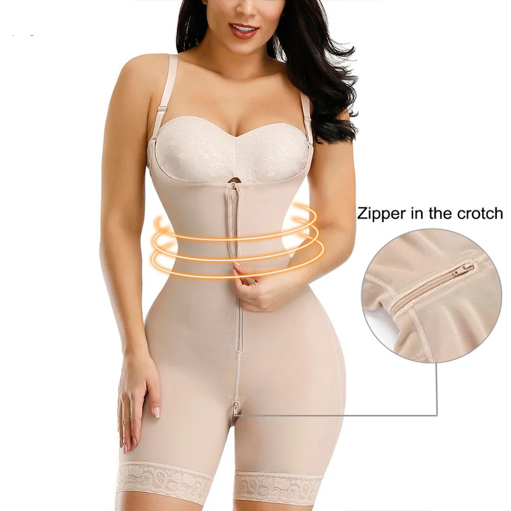 Fajas Colombianas Detachable Straps Full Body Shaper Tummy Slimming Postpartum Stage 3 Girdle Push Up Butt Lifter Shapewear