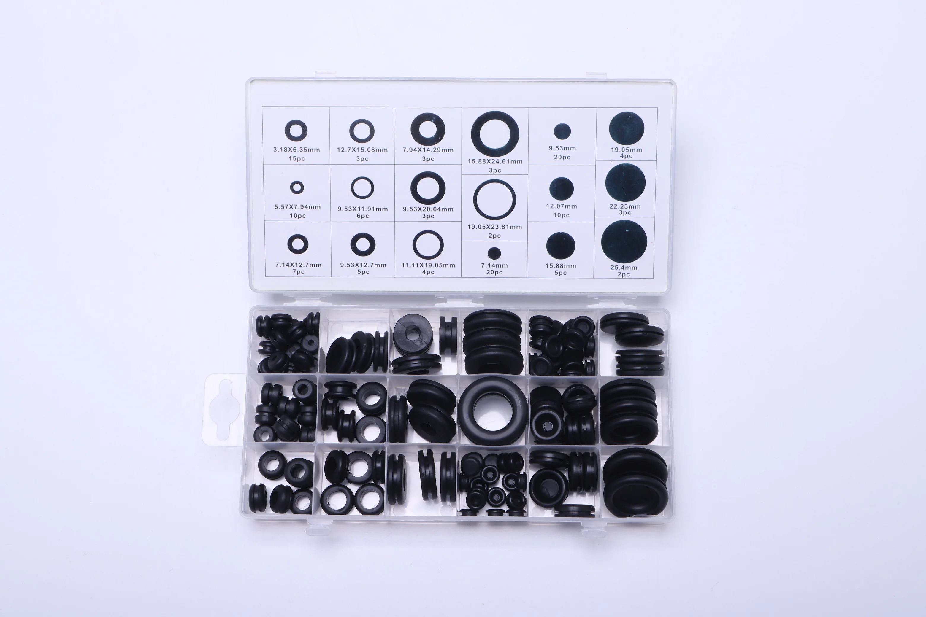 125pcs Rubber Gasket Grommet Kit Assortment/Set/Box