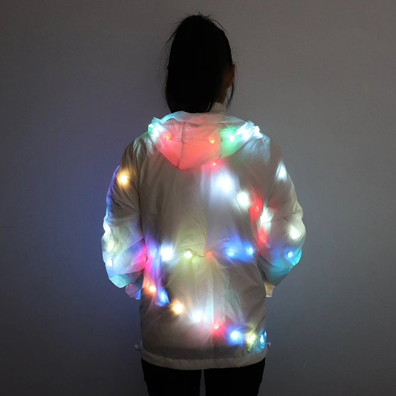 Colorful Coat LED Luminous Costume Dancing Clothes LED Lighting Jacket Suits Christmas Event Party Light Up Couple Set Clothing