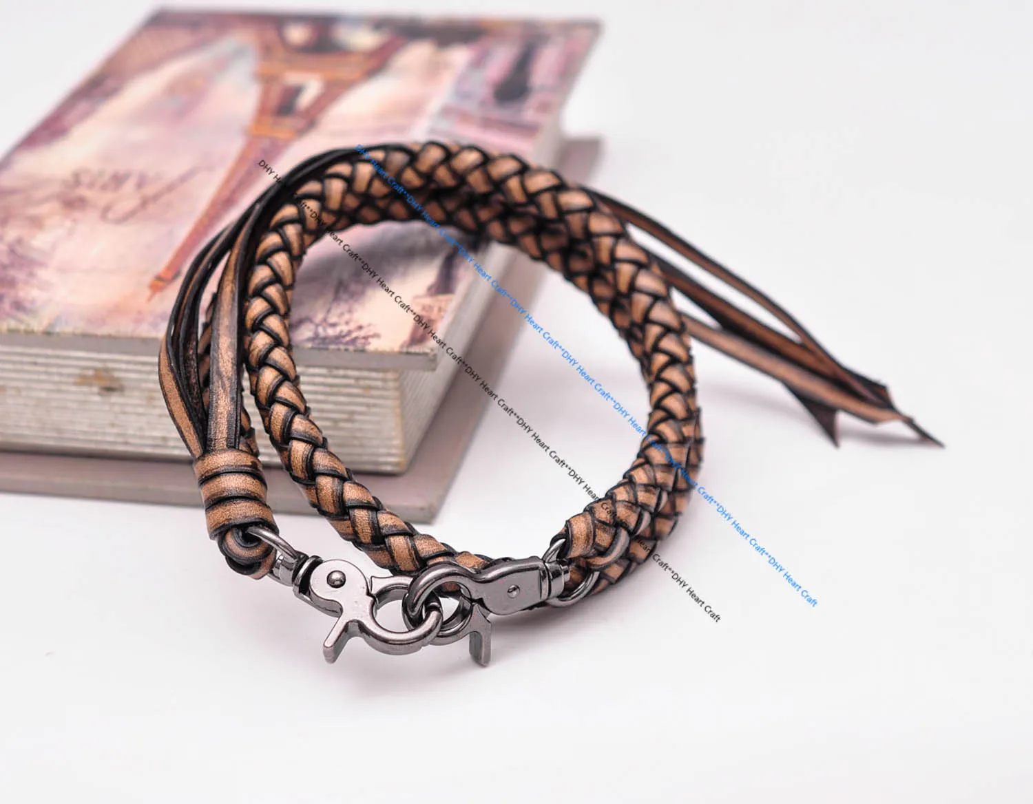 طويل مصنوع يدويًا من جلد البقر الأصلي جلد مضفر مضاد للفقد ، بنطلون جينز ، سلسلة محفظة ، بنطلون سائق شاحنة دراجة نارية ، سلسلة جودة ، 26 بوصة ، بنطلون بقطر 10 #4