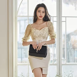 new arrival women v-neck formal dress fashion casual comfortable party elegant sexy cute slim perspective asymmetrical dress