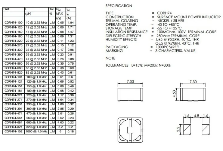 10PCS Inductor CD74R Power Inductance SMD 7*7*4MM 2.2UH 3.3UH 4.7UH 6.8UH 10UH 15UH 22UH 33UH 47UH 68UH 100UH 150UH 330UH 470UH