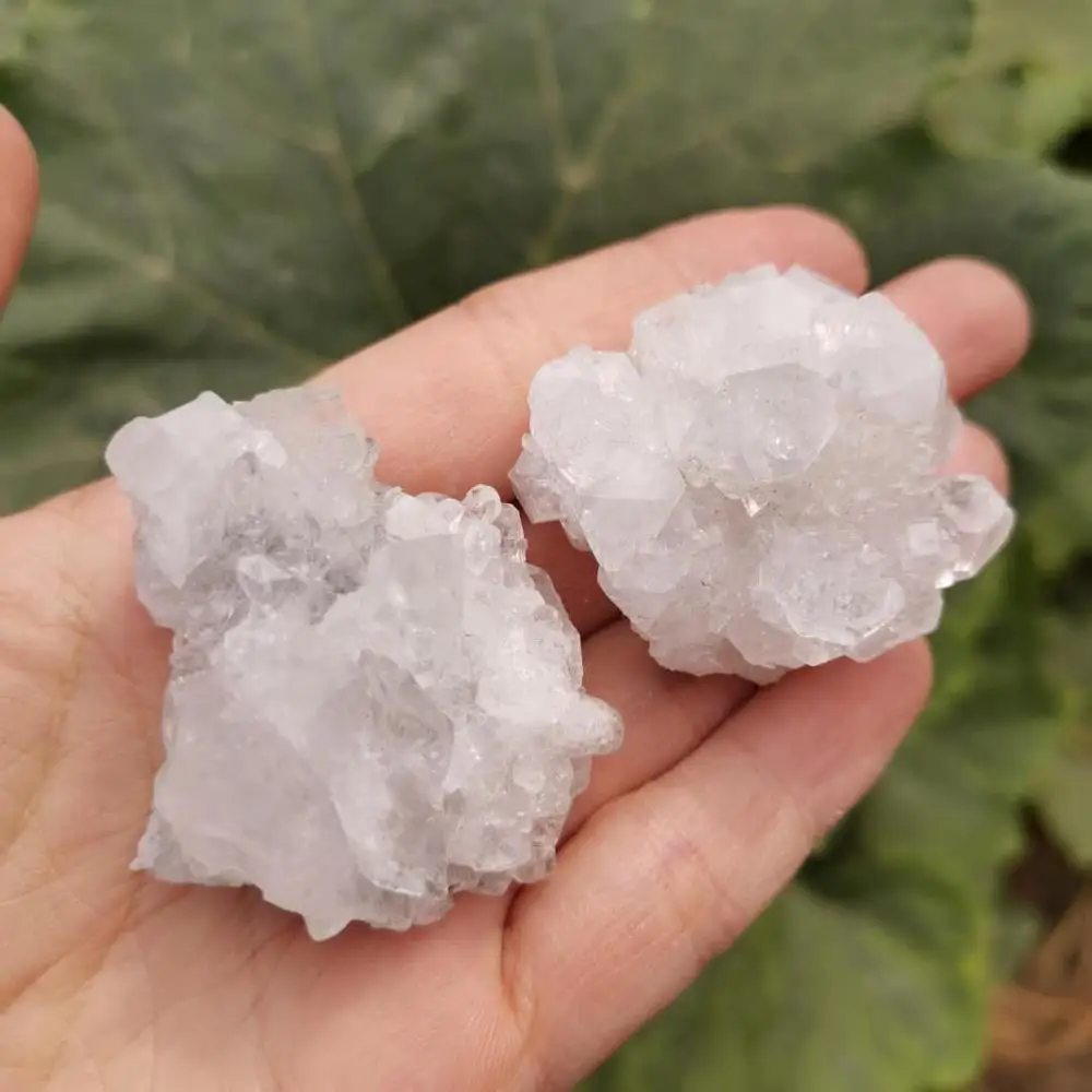 2pcs Natural Raw Apophyllite stones rough mineral crystal specimen 4-5cm