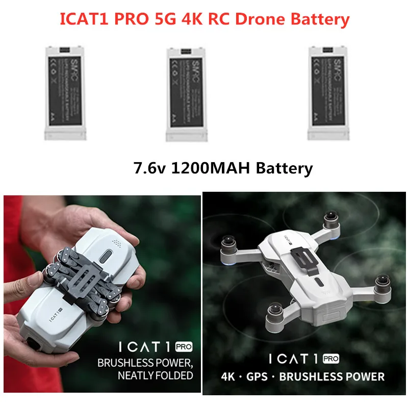 ICAT1 PRO 5G 4K Brushless RC Drone Spare Parts 7.6V 1200mAh Battery For ICAT1 PRO RC Quadcopter Accessories ICAT1PRO Battery