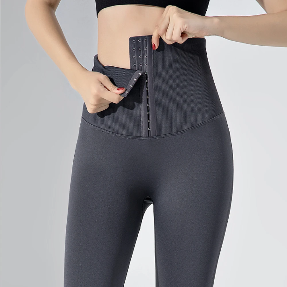 Women Abdominal Fitness Pants Gym Belly Control Ladie High Waist Yoga Pants Skinny Stretch Postpartum Recovery Workout Tighs