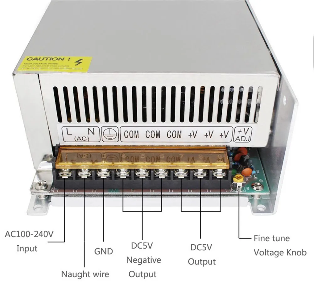 DC5V 12V 24V LED trasformatori di alimentazione Driver adattatore per striscia Led 2A 3A 5A 6A 10A 12A 15A 20A 25A 30A 40A 50A 60A