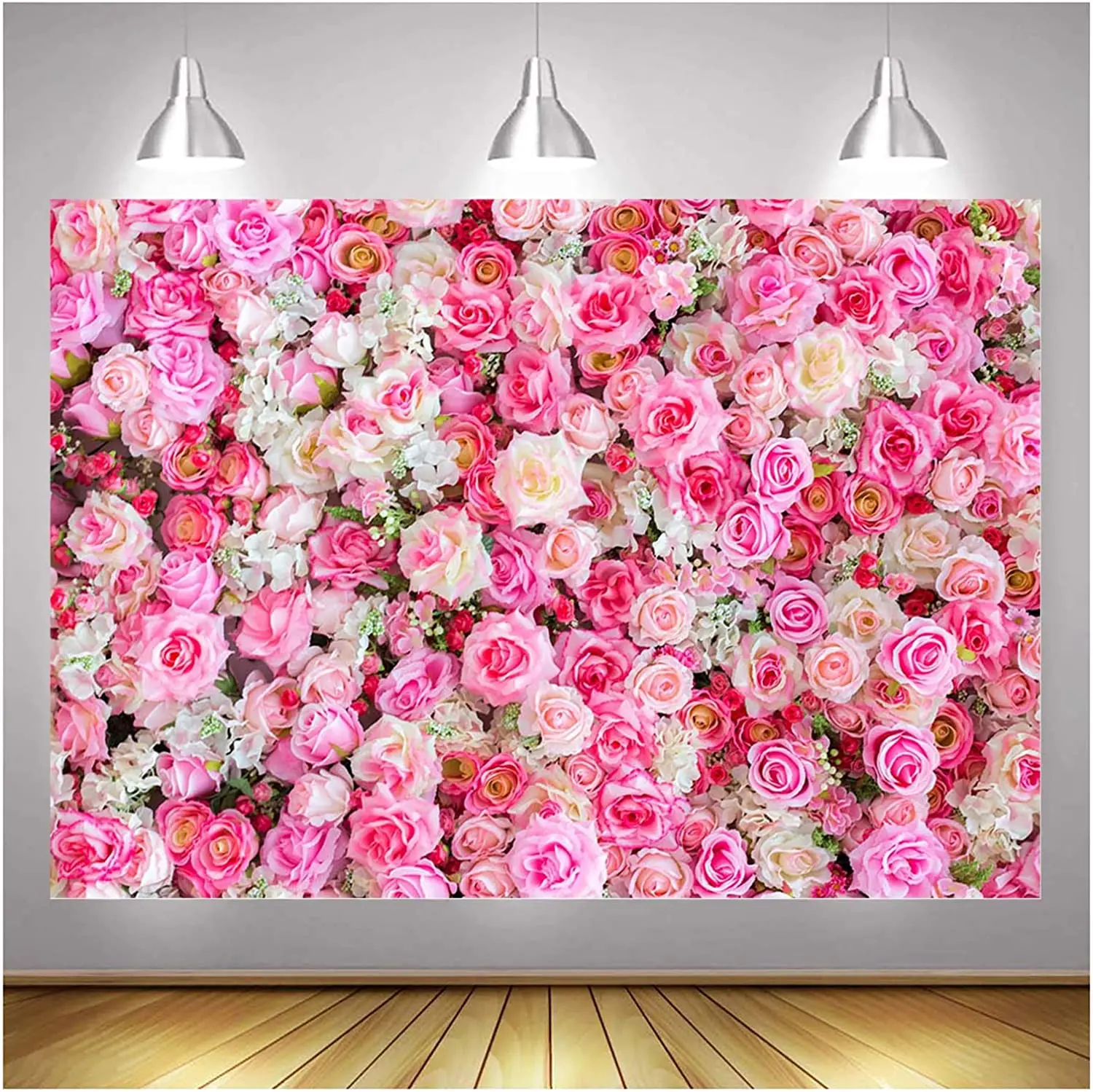 Pink Rose Flower Theme Photo Background Wedding Bridal Newborn Shower Birthday Party Photography Backdrops Banner Decor Supplies