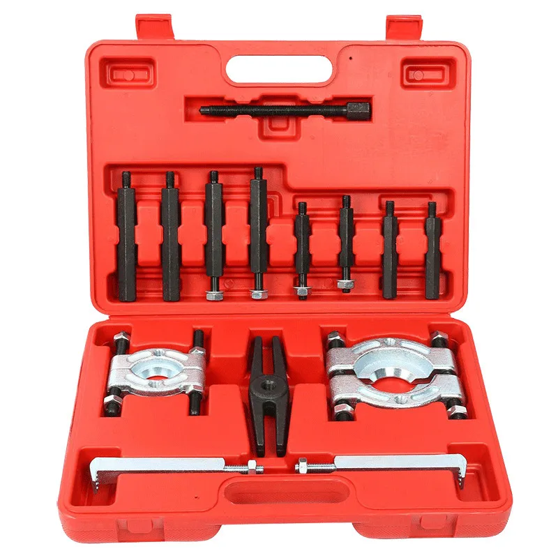 14Pcs Bearing Separator Splitter Gear Puller Fly Wheel With Box Separator Set Tool Kit 35-50mm & 50-75mm