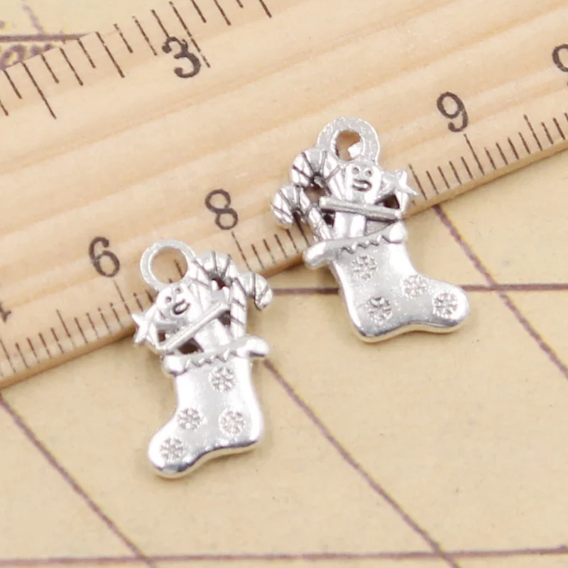 20pcs Charms Christmas Socks 18x12mm Tibetan Silver Color Pendants Antique Jewelry Making DIY Handmade Craft