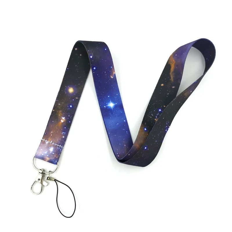 

Starry Night Sky Mobile Phone Straps Keychain Lanyard For Keys ID Bagde Holder Neck Strap Keycord Webbing Ribbon DIY Hang Rope